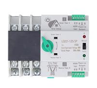 Spacnana Dual Power Automatic Transfer Switch 3P Power Transfer Switch 100A AC400V PC and Silver Flame Retardant 50kA for Generator Backup and Industrial Changeover