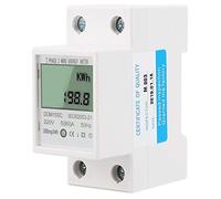 Spacnana Energy Meter, Plastic LCD Digital Display, Single Phase Din Rail KWh Meter, Reference Voltage, Ideal for Home Electricity Monitoring