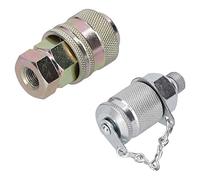 Spacnana G1/8 Quick Coupling Connector, Steel Pressure Test Adapter, Male and Female Threaded Link for Hydraulic System Testing