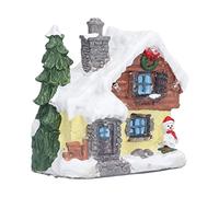Spacnana Harts Christmas House Village Building Santa Hus Miniature with LED Light for Half of the Table