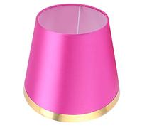 Spacnana Iron Fabric Lampshade, Classic European Style, E27 Compatible, Ideal for Bedrooms and Studies, Smooth ClipOn Installation (PX131 Rose red)