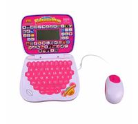 Spacnana Kids Learning Laptop, Bilingual English Spanish Educational Toy with Music and Rereading Function, Interactive Learning Computer (Pink)