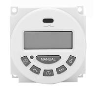 Spacnana LCD Screen Time Switch Controller, 180 Days Power Failure Memory16 On/Off Times for Broadcasting Equipment
