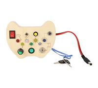 Spacnana Learning Switch Sensory Board Wooden Busy Board with LED Light and Push Buttons Educational Sensory Toy for Toddlers 1 to 3 Years