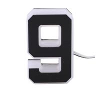 Spacnana LED Light Up House Number 9 Illuminated Address Number Glowing House Sign with Black White Design IP44 for Outdoor Home Hotel Garage