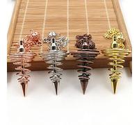 Spacnana Metal Spiritual Pendulum Divination Tool Dowsing Pendulum for Chakras Tests Healing Balance Energy Field with 7.0 in Chain (Gold)