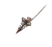 Spacnana Metal Spiritual Pendulum Divination Tool Dowsing Pendulum for Chakras Tests Healing Balance Energy Field with 7.0 in Chain (Bronze)