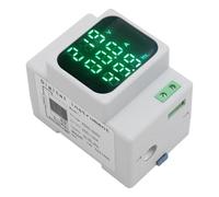 Spacnana Multi Function Energy Meter, AC 50 500V 0 120A 10 99.9Hz Green LED Display DIN Rail Mounted, for Industry Power Plants Automation Equipment