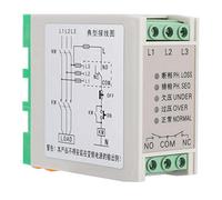 Spacnana Phase Sequence Protection Relay, Five Lights, Rail Mount | Voltage Monitor, Phase Loss And Voltage Fault Detection, Measuring Circuit Powered Without Auxiliary Power