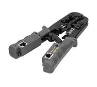 Spacnana Ratchet Network Cable Crimper with Detachable RJ45 Tester | Precision Shielded Modular Plug Presser, 4P/6P/8P Die, SK5 Steel Blade, Ergonomic Ratchet Handle, Field Network Maintenance