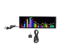 Spacnana RGB Music Spectrum Display, 16x24 384 LED Audio Level Indicator with 12 Dynamic 7 Color Effects, Voice Sensor and Clock, USB Powered for Musicians Gaming Room