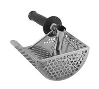 Spacnana Stainless Steel Sand Scoop with Soft Rubber Handle and Regular Hex Holes for Beach Treasure Metal Detecting