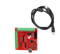 Spacnana Stepper Motor Driver Board, 4 Axis USB 100KHz Motion Controller Card Board with 0 to 10V Output Port for CNC Engraving