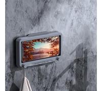 Spacnana Storage Box Mounted on the 360 -degree Rotating Shower Pattern Wall for Keys and Cosmetics (Gray)