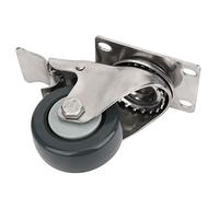 Spacnana Universal 3 -inch Brake Wheel 304 Stainless Steel Support on the COL That Silent Trolleys Caster for Pallets, Cars, Logistics Cars