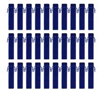 Spactz 100Pcs Velvet Pen Pouch Blue Drawstring Pen Bag Single Pen Sleeve