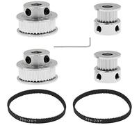 Spactz 2 Sets Timing Belt Idler Pulley Aluminum Synchronous Wheel Kit for 3D Printer CNC Mechanical Drive