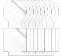Spactz 20 Pcs 2 mm Acrylic Blanks Led Acrylic Light Base for Light Base Plastic Cast Clear Acrylic Sheet Square and Round Acrylic Panel Sign Blank
