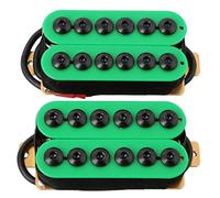 Spactz 2Pcs Double Coil Electric Guitar Humbucker Bridge&Neck Ceramic Magnet Invader Style Punk Green