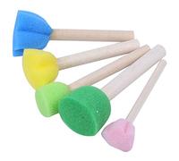 Spactz 5Pcs/Set Sponge Paint Brushes Toys Wooden Handle Seal Sponge Brushes Kids Children Drawing Graffiti Brush School Supply
