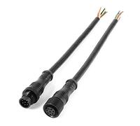 Spactz 8 Pin M/F Plug Waterproof Connector Cable Black