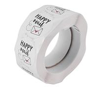Spactz Happy Mail Stickers for Packaging Sealing Greeting Cards Envelope Seal Bags 1 Inch Round 500 Stickers