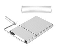 Spactz Stainless Steel Cheese Slicer with 8 Wire Cheese for Block Cheese Slicers Cutting Board Cheese
