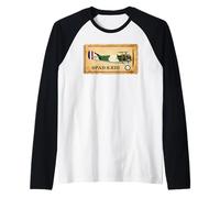 SPAD S.XIII French WWI Fighter Aircraft Diagram Raglan Baseball Tee