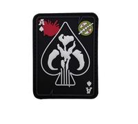 Spade A Mammoth PVC Morale Patches, Outdoor Backpack Armband Badges, 6 x 8 cm, Black and White