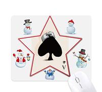 Spade A Playing Cards Pattern Christmas Snowman Family Star Mouse Pad