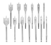 Spade Drill Bits Set, Wood Drill Bits Flat Wood Drill Bit 1/4" Quick Change Hex Shank Professional Spade Hole Drill Bit for Wooden Plywood Chipboards Soft Hard Woods (13)