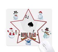 Spade Royal Flush 10 to A Pattern Christmas Snowman Family Star Mouse Pad
