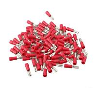 Spade Wire Connectors, 100 Pcs Female Insulated Quick Disconnects, A W G 16 14, for Low Voltage Electrical Applications (red)