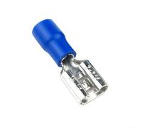 Spade Wire Connectors, 100 Pcs Female Insulated Quick Disconnects, A W G 16 14, for Low Voltage Electrical Applications (blue)
