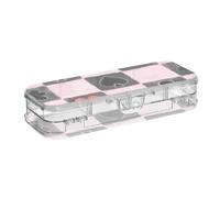 Spades Black and Pink Checkerboard Designed Clear Pencils Box 2 Layer Pens Case Hard For School With Snap And Lid
