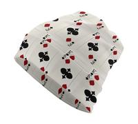 Spades K Poker Beanie Hats for Men Women Warm Cozy Knitted Ski Skull Caps Slouchy Cuffed Beanie Winter Hats Black