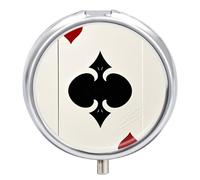 Spades K Poker Pill Box Waterproof Portable Medicine Pill Case Moisture Proof Metal Travel Pill Box with 3 Compartment Medicine Case