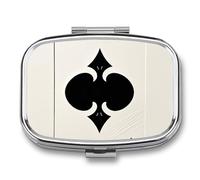 Spades K Poker Pill Case with 2 Compartment, Pill Organizer Portable Square Pill Box,Vitamin Pill Organizer for Pocket Purse and Travel