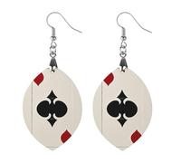 Spades K Poker Wooden Earrings for Women, Vintage Elegant Wood Jewelry, Lightweight Earrings for Wedding, Party, Everyday Jewelry Gift, Apricot shaped, Wood, wood