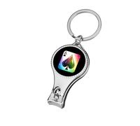 Spades Poker Rainbow Nail Clipper Portable Metal Fingernail and Toenail Clippers Cutters with Bottle Opener Keychain