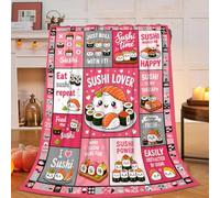 Spaexor Sushi Throw Blanket Stuff Plush Gifts for Home Decor 40"X50"