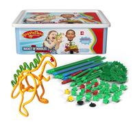 spaghetteez Bucket of Noodles- Ultimate Flexible Connectible 200-piece STEM Building Set for Kids - Stretchy, Bendable Construction Toy for Creative Play- Ideal for Age 5+