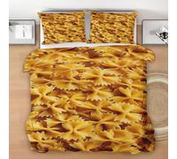 Spaghetti Duvet Cover Set Cot Bed for Kids Boys Girls, Gourmet Food Bedding Set Junior 120x150 cm, Breathable Hypoallergenic Soft Reversible Toddler Duvet with 1 Pillowcase