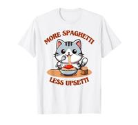 Spaghetti Lover Cat Eating Italy More Spaghetti Less Upsetti T-Shirt