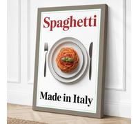 Spaghetti Made in Italy Canvas Wall Art Print 36x24 Inch