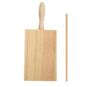 Spaghetti Maker Tool, 1 PC Gnocchi Pasta Board with 1 PC Wooden Rolling Pin, Pasta Maker for Gnocchi, Shape Garganelli Pastas, Rigatoni and Gnocci, Kneading Dough and Making, Wooden (Beige
