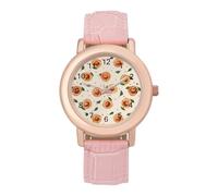 Spaghetti Meatballs Pattern Women's PU Leather Strap Watch Analog Quartz Watch Casual Wristwatch for Home Work