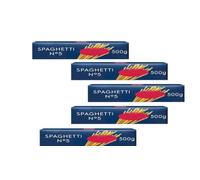 Spaghetti No.5 Pasta, Pack of 5,spaghetti, providing ample servings for the whole family., Crafted using a traditional recipe dating back to 1877, delivering authentic Italian taste.