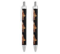 Spaghetti Pasta Ramen Noodle Sasquatch Retractable Ballpoint Pen Black Ink Ball Point Pen Work Pens 2 PCS