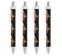Spaghetti Pasta Ramen Noodle Sasquatch Retractable Ballpoint Pen Black Ink Ball Point Pen Work Pens 4 PCS